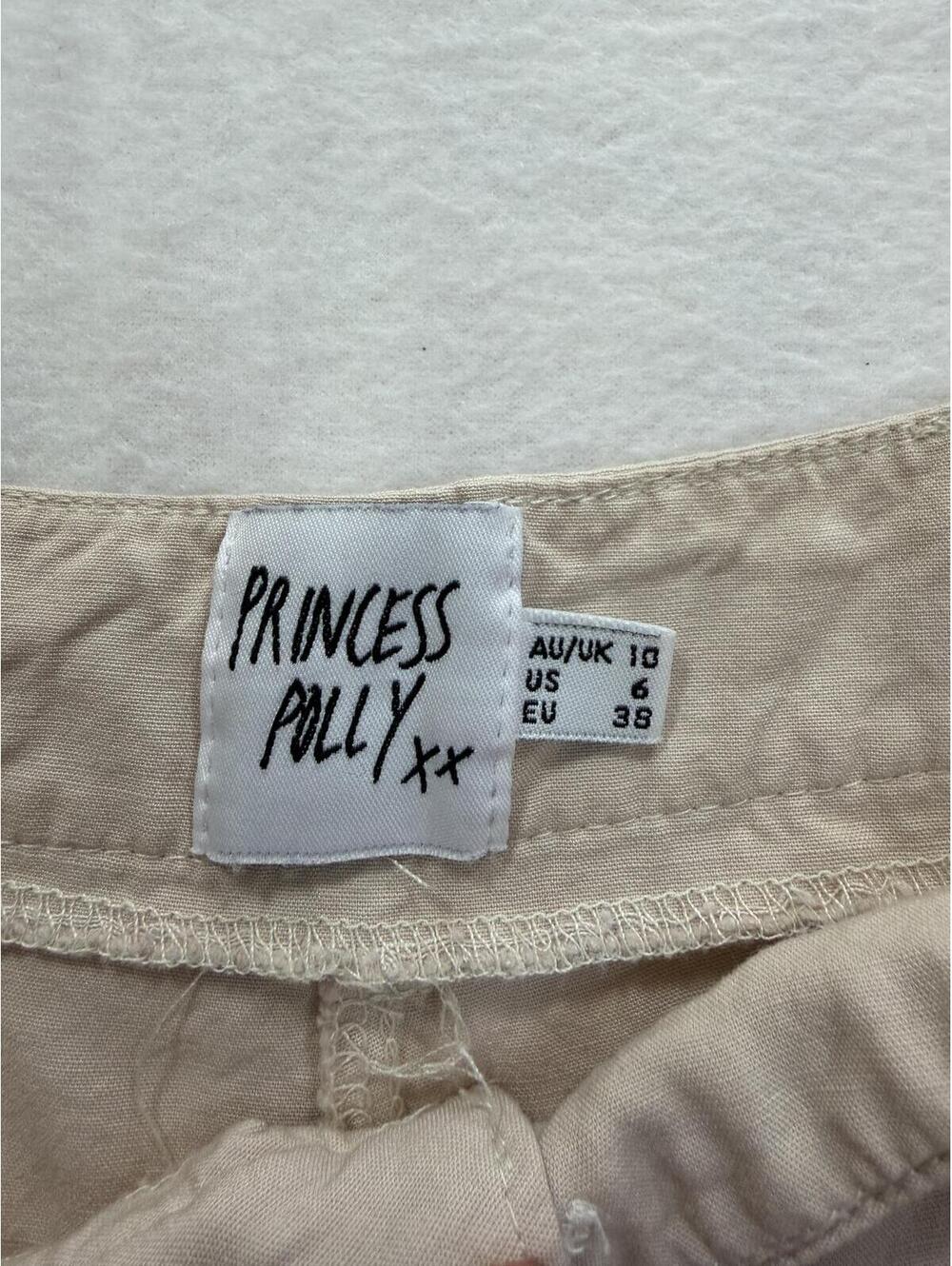 Princess Polly Beige High-Rise Wide Leg Trousers Women's US 6 - Picture 2 of 4